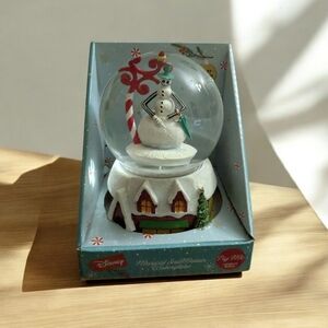 Disney Festive Snowman Globe with Red and White Accents